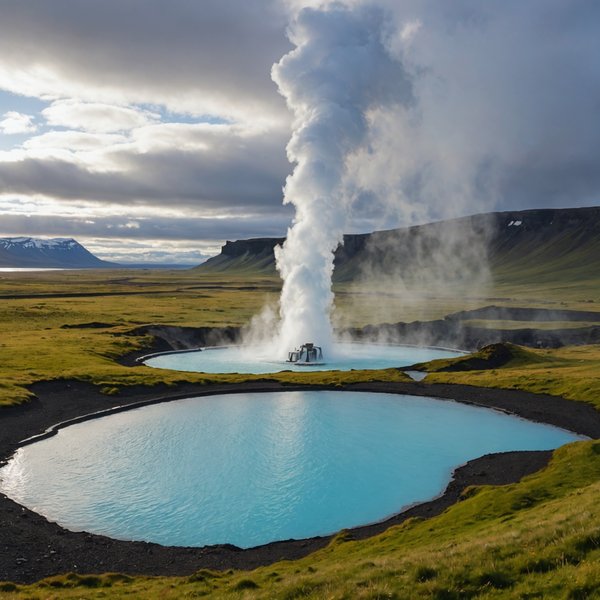 Où trouver une location de vacances en Islande avec des excursions pour découvrir les geysers et des bains dans des sources chaudes?
